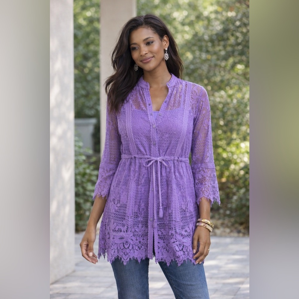Colleen Lopez Lace Cover-Up and Tank Size PM